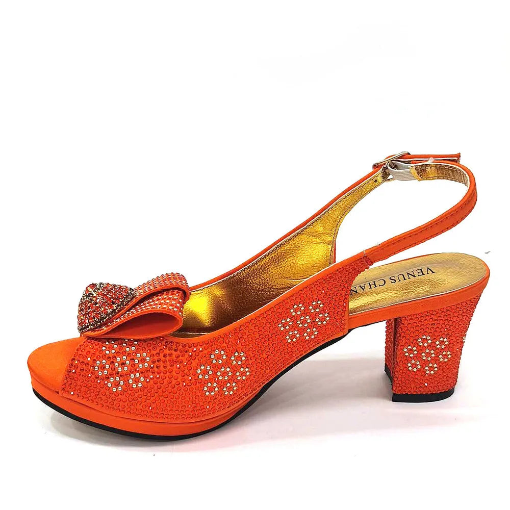 2024 Italian Design Girly Style Golden Color Wedding Shoes And Bag Full Diamond Decoration Metal Closure Bags