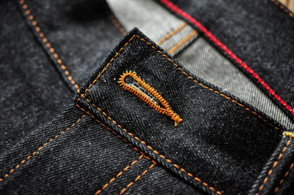 Mens Jeans Boxing Selvedge Denim Jeans Color Cotton Jeans for Men Silver Buttons Taper Fit  12.5 Oz