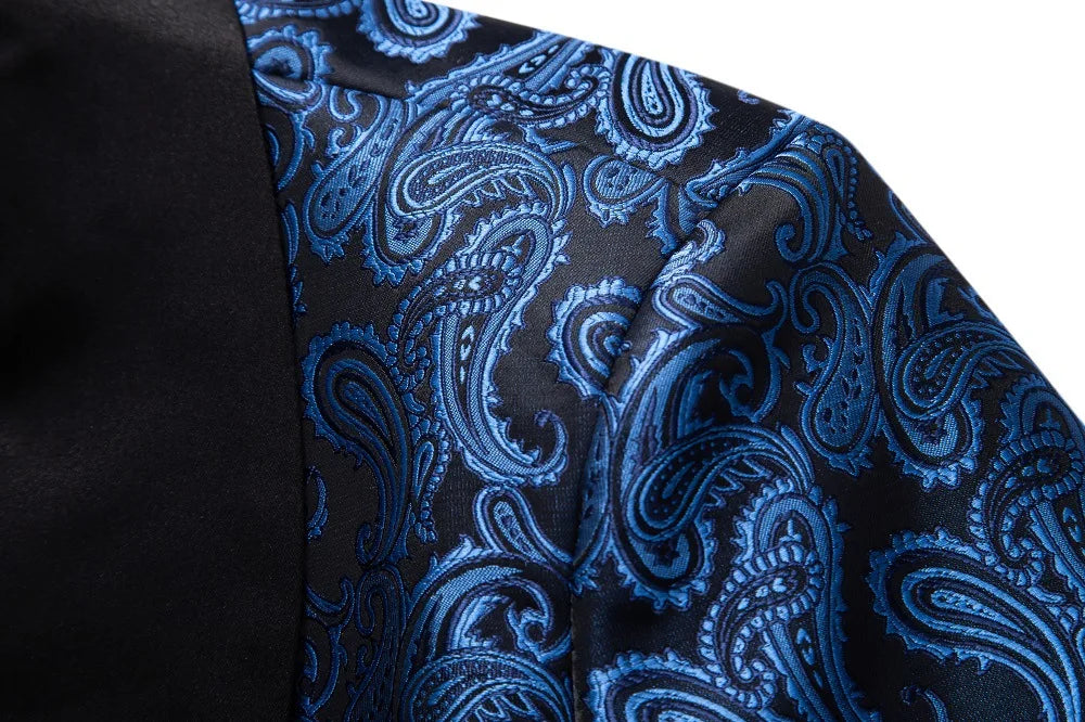2026 New Men's Red Cashew Flower Blazer, Wedding Party Dress Jacket, White Blue Black Brands Blazers Coat, S M L XL XXL