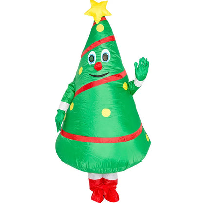 Christmas Funny Inflatable Costumes Gingerbread Man Santa Claus Elk Snowman Tree Penguin Adult Kid Halloween Carnival Party
