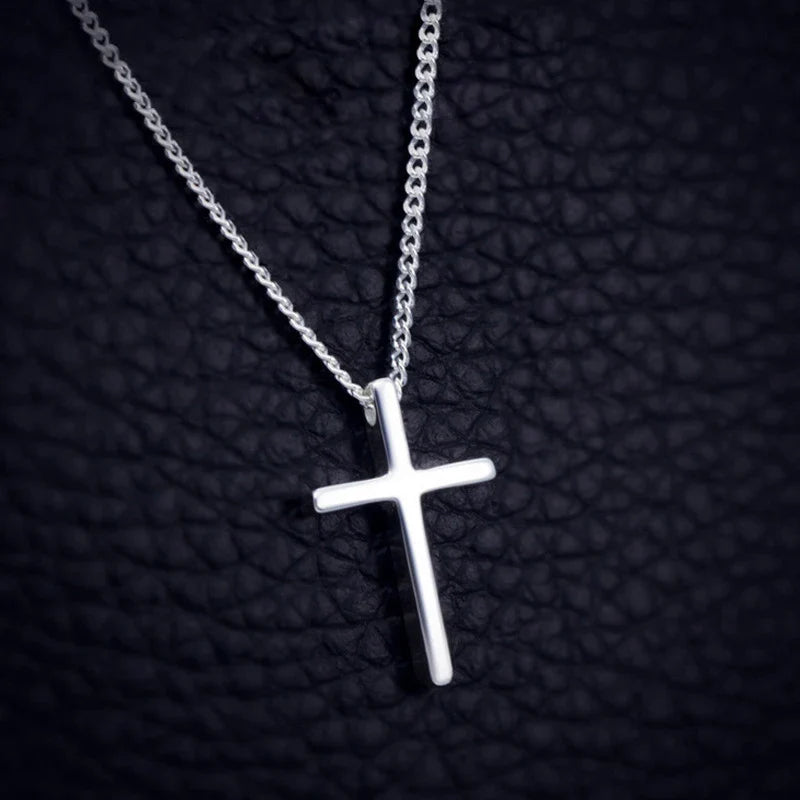 Fashion Link Chain Necklace for Women Sterling Silver 925 Cross Pendant Necklace Ethnic Style Fine Jewelry 2025 Design