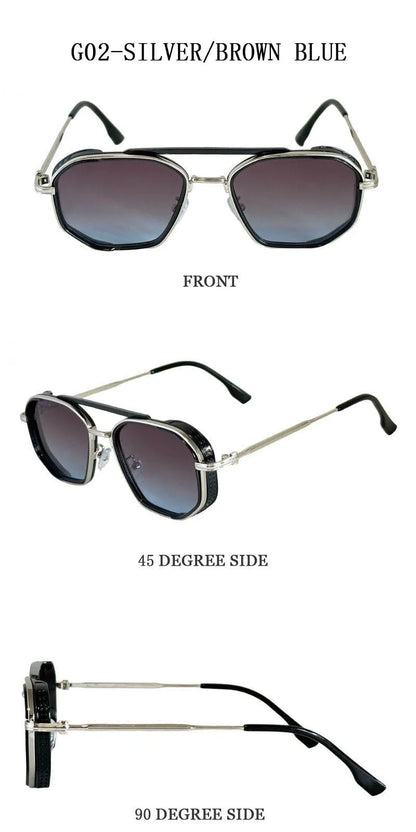 Vintage New Square Sunglass Men Fashion Steampunk Sunglasses Women 2025 Retro Glasses Gafas De Sol Hombre Lunette Soleil Femme