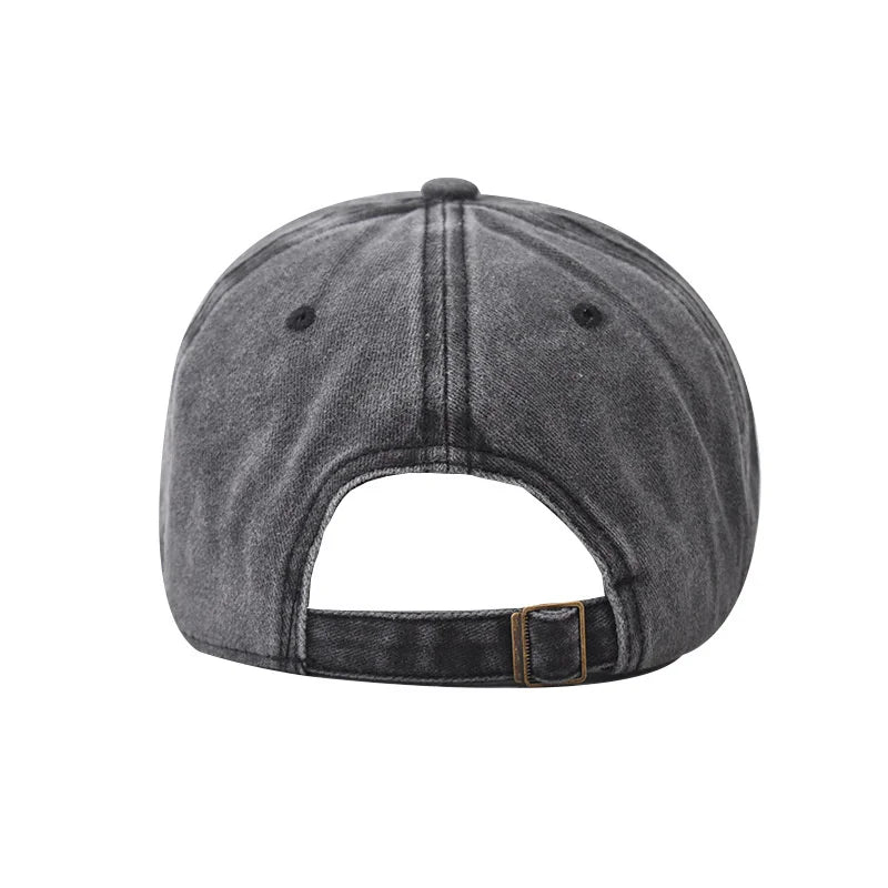 Washed Cotton Wave Embroidered Baseball Cap Unisex Adjustable Dad Hat Casual Retro Style Cap for Men Women Daily Street Wear