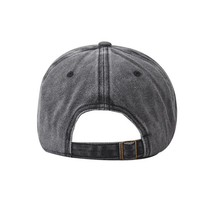 Washed Cotton Wave Embroidered Baseball Cap Unisex Adjustable Dad Hat Casual Retro Style Cap for Men Women Daily Street Wear