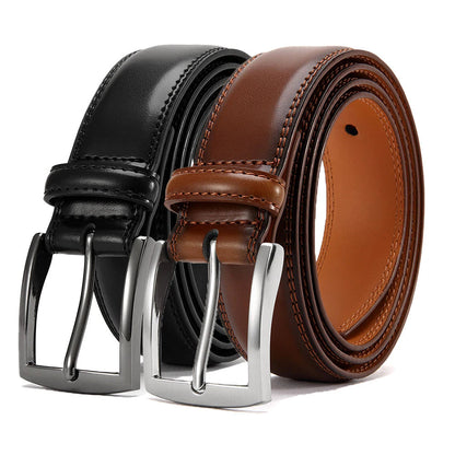 Men's Leather Belt Needle Buckle Belt Trendy New Casual Leather LONG Large Belts Cowhide Men's Belt Plus Size Men Belts
