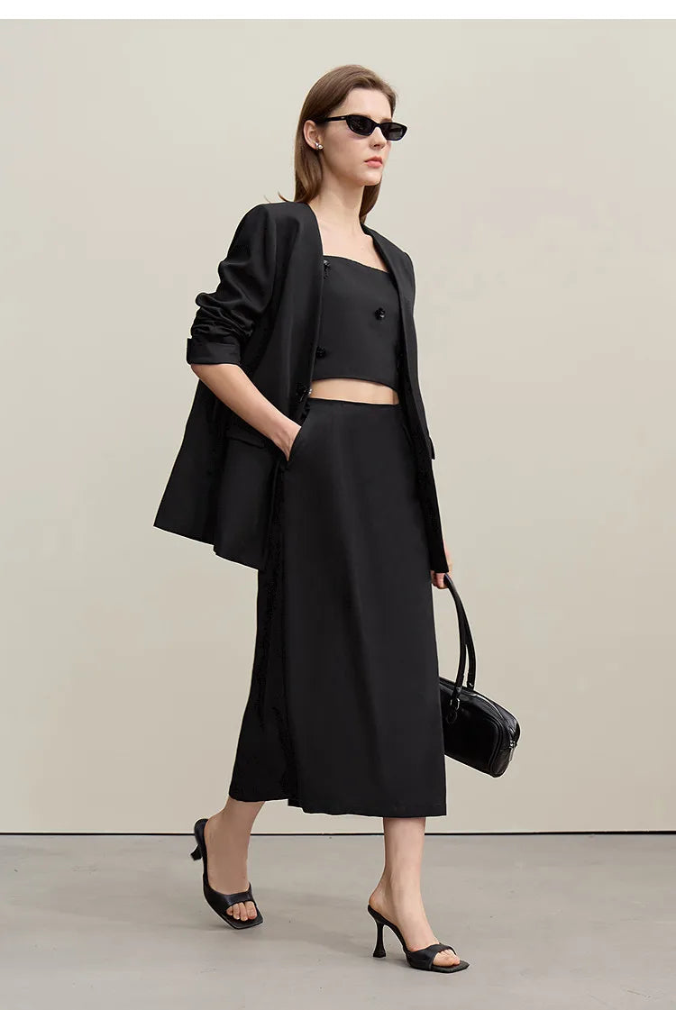 V-Neck Women's Jacket 2026 Autumn New Slim Sleeveless Vest Skirt Women's Separate Casual Elegant Women's Skirt 1262102 4