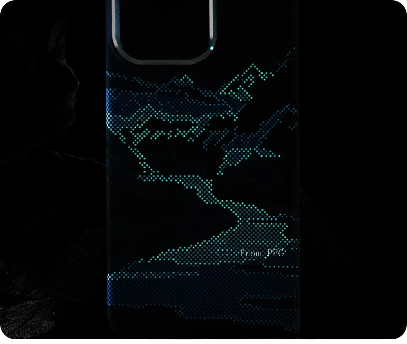Abstract Landscape Relief for MagSafe Phone Case for iPhone 16 15 14 Pro Max 17 Wireless Charge Alloy Lens Shield Hard PC Cover