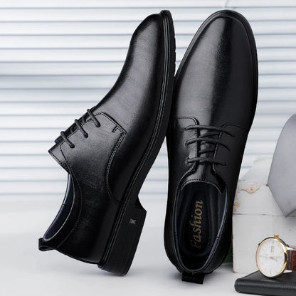 New Mens Formal Business Oxford Shoes Classic Leather Dress Shoes Wedding Office Casual Footwear Derby Shoes Male Sneakers