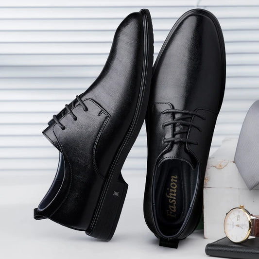 New Mens Formal Business Oxford Shoes Classic Leather Dress Shoes Wedding Office Casual Footwear Derby Shoes Male Sneakers