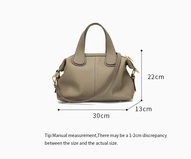 Women's Bag 2025 Trend Natural Cow Leather Bag Female Retro Cowhide Crossbody Bags Ladies Large Capacity Shoulder Bag Women