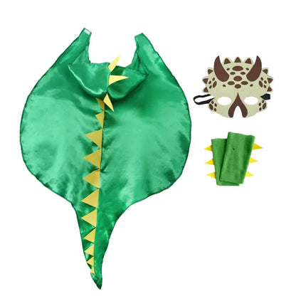 Boys Girls Dinosaur Cape Dragon Hooded Cloak for Kids Halloween Costume Christmas Fancy Cape Mask Cosplay Costumes