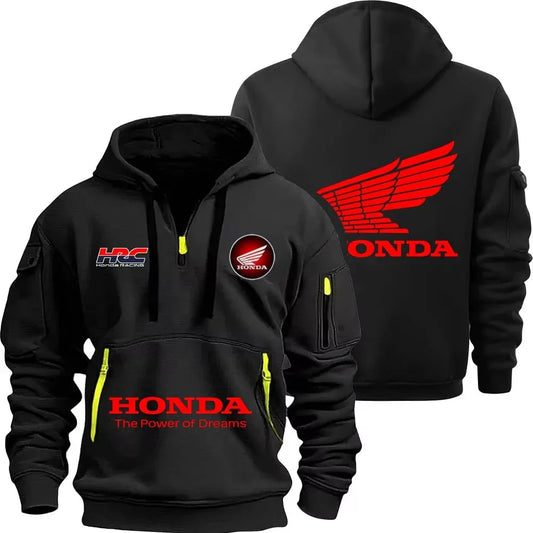 zipper hoodie outdoor sports enthusiasts 2025 new men and women fashion half zipper pocket spring and autumn hoodie