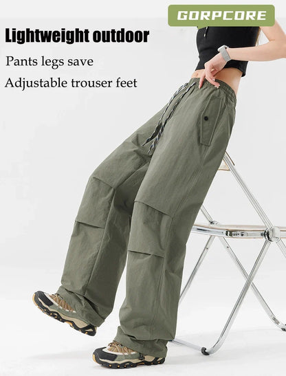 Summer Women Pant Outdoor Waterproof Hiking Pant Men Windproof Pant Adjustable Cuffs Cargo Trousers Lightweight Fishing Trousers