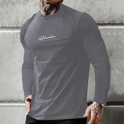 Vintage T Shirt 3D Simple Cross Print Casual Long Sleeve Men's Loose O Neck Comfortable Sweatshirt European Clothing 7Xl