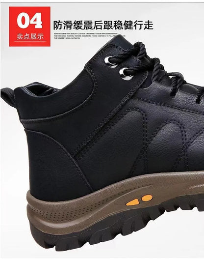 Men’s Winter Sneakers High Top Leather Lined Hiking Casual Sports Shoes