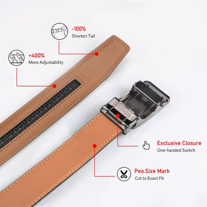 Men's Genuine Cowhide Belt With Automatic Buckle