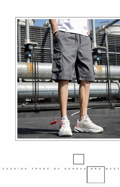 Plus Size Shorts Casual Summer Elastic Waist Cargo Short Men Streetwear Y2k Camouflage Fashion Bermuda Male Side Pocket Breeches