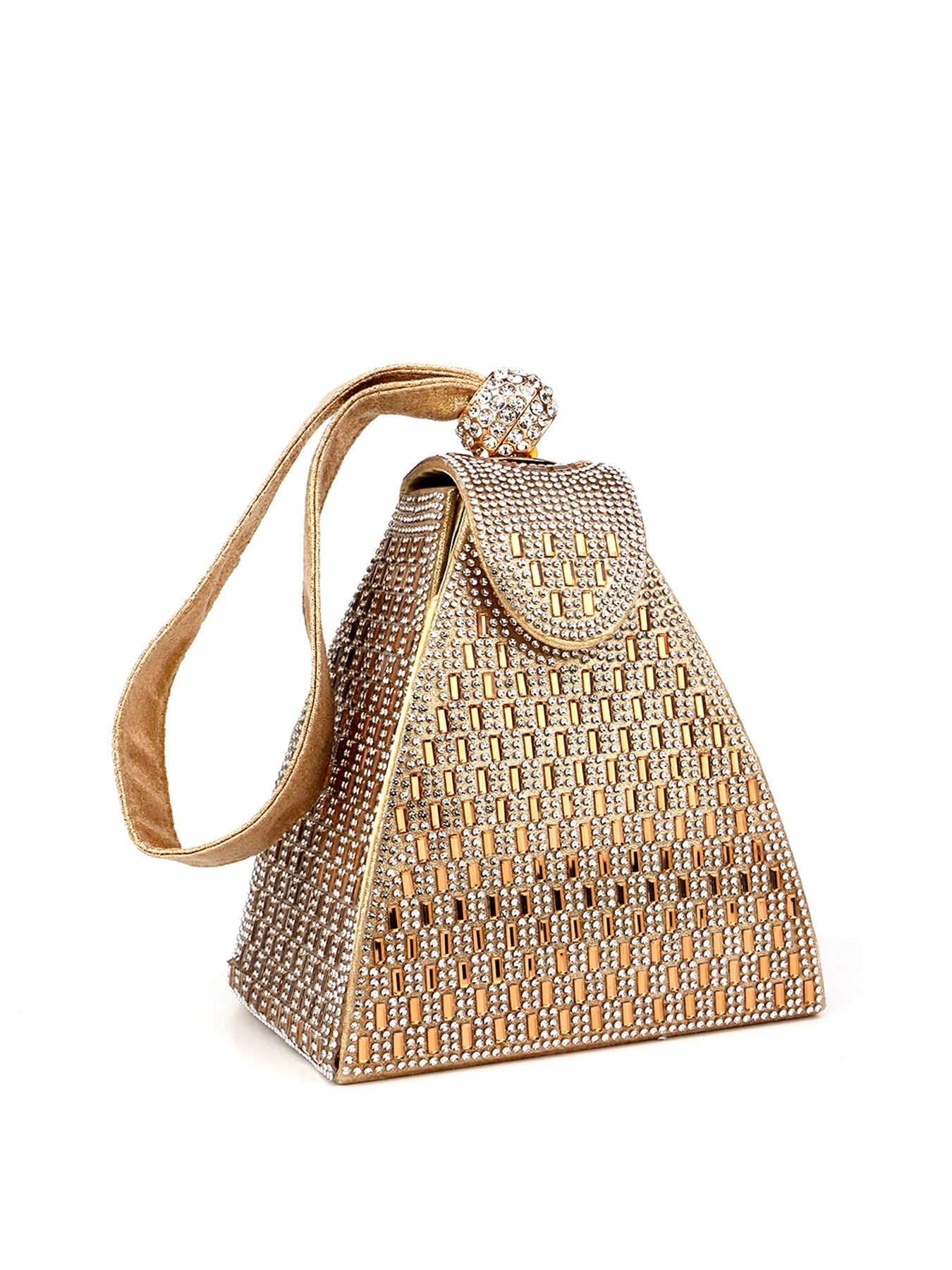 Fashion Lady Evening Bags Acrylic Day Clutch Triangle Design Diamonds Party Shoulder Handbags Banquet Purse