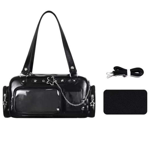 Star Chain Y2k Harajuku Shoulder Itabag Blue Lolita Girl Pain Bags Transparent Japanese Crossbody Bag New Concert Korean Handbag