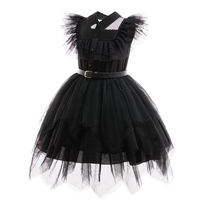 Family Costume with Belt Halloween Role Play Gothic Cosplay Apparel The Day Begin with W Birthday Party Ball Gown Dresses