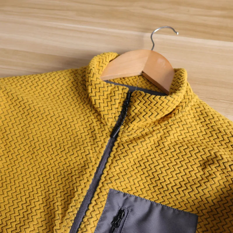 Lightweight Breathable Quick-Dry Fleece Fabric Jacket Stand Collar Outdoor Sports Men's Spring 2025 Versatile Modern Style