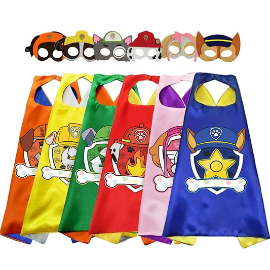 Anime Dog Patrol Cape Kids Cloak Eye Mask Marshall Chase Skye Zuma Rubble Rocky Cloak Children Cosplay Costume Halloween Costume