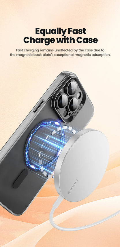 جراب Toocki Matte Magnetic للشحن اللاسلكي MagSafe لهواتف iPhone 15 14 13 12 Plus Pro Max مقاوم للصدمات مع واقي عدسات