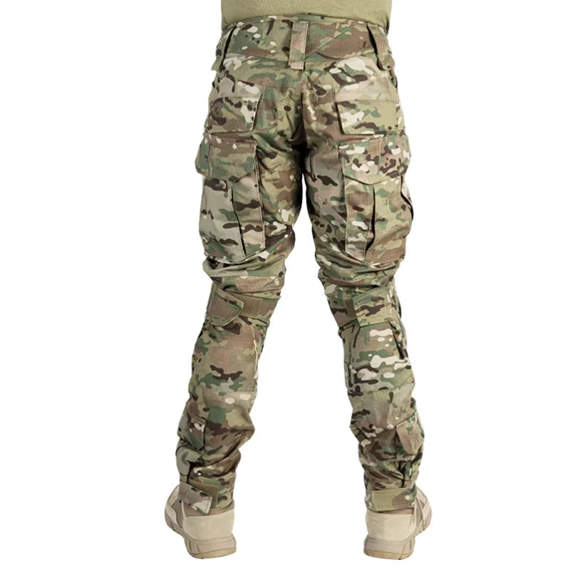 2025 Tactical Pant Combat Pants with Knee Pads Sport Trousers Camo Training Hunting Cargo Pants Men Multicam Clothing Breathable
