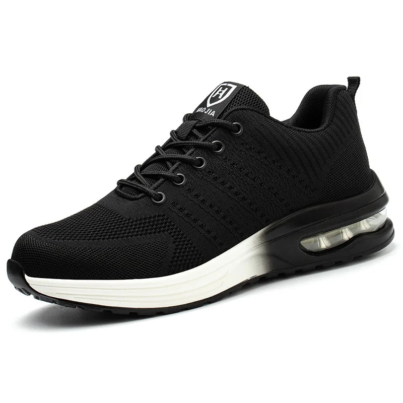 Air Cushion Work Safety Shoes Men Construction Shoes Breathable Lightweight Work Sneakers Anti-Smash Steel Toe Safety Boots
