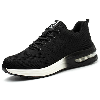 Air Cushion Work Safety Shoes Men Construction Shoes Breathable Lightweight Work Sneakers Anti-Smash Steel Toe Safety Boots
