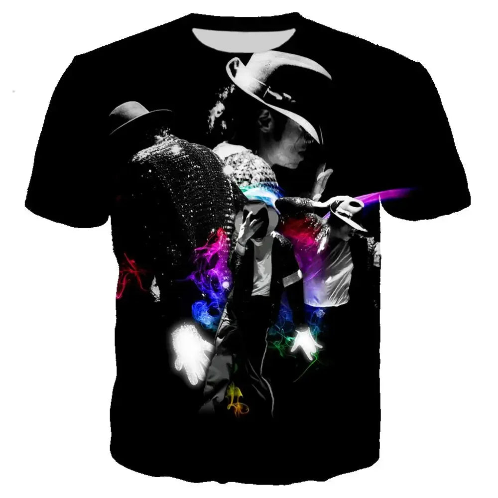 Michael Jackson Printed 3D T-shirt Unisex Summer Casual Streetwear Hip Hop Short Sleeve Fashion Harajuku Oversized Tops