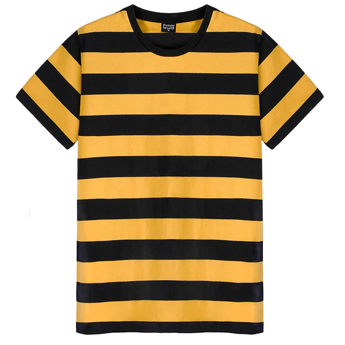 Black White Striped T-Shirt Men Basic Crewneck Short Sleeve Casual Daily Tops Halloween Costume Theme Party Tee Clothes