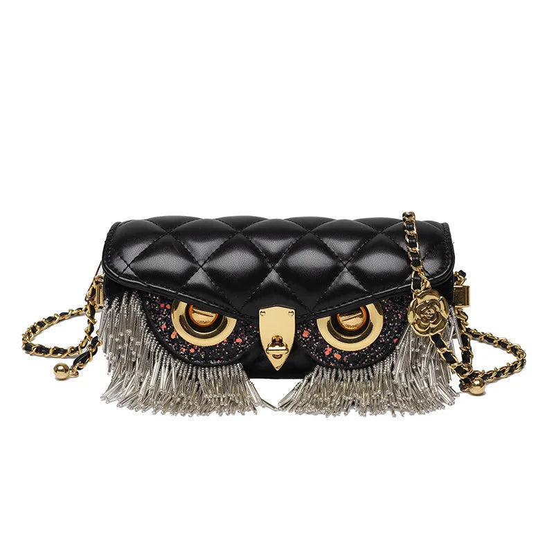 Cute Owl Bags for Women 2026 New Luxury Designer Handbag Fashion Tassel Crossbody Bag Leather Animal Print Shoulder Bag Woman