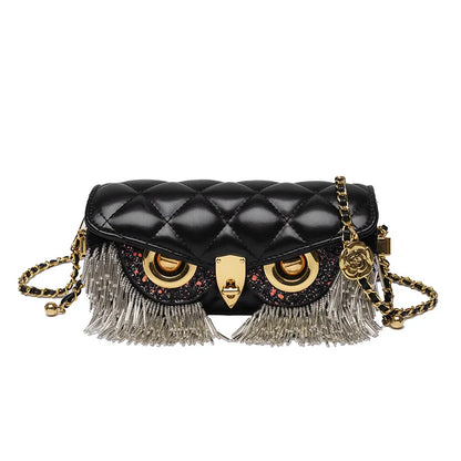 Cute Owl Bags for Women 2026 New Luxury Designer Handbag Fashion Tassel Crossbody Bag Leather Animal Print Shoulder Bag Woman
