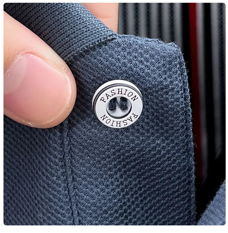 Spring and Autumn new men's long sleeved business casual fashionable comfortable POLO shirt exquisite brand embroidered golf top