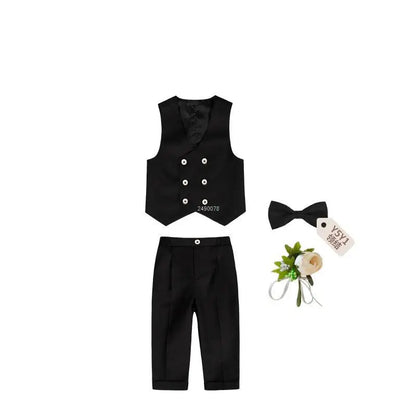 Little Boys Wedding Suit Children Photography Dress Kids Stage Performance Formal Blazer Suit Baby Birthday Ceremony Costume