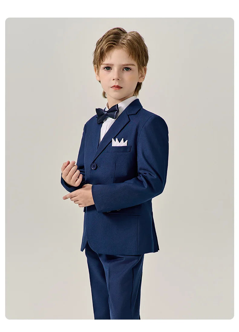 Prince Kids Purple Jakcet Vest Pants Bowtie Piano Party Dress Boys Wedding Ceremony Photograph Suit Children Performance Costume