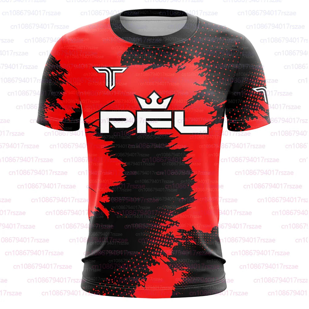 PFL Walk 2025 Boxing Jersey Men Summer Sparring MMA Uniform Clothing Outdoor Sports Short Sleeve Supporter T-Shirt Oversized Top