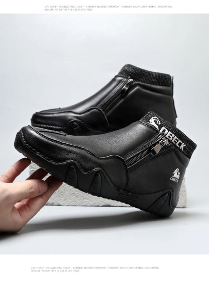 DBECK Men Sneakers Casual Shoes Male High Top Sneakers Winter Warm Designer Fashion Loafers Lace Up Shoes Men Ankle Boots