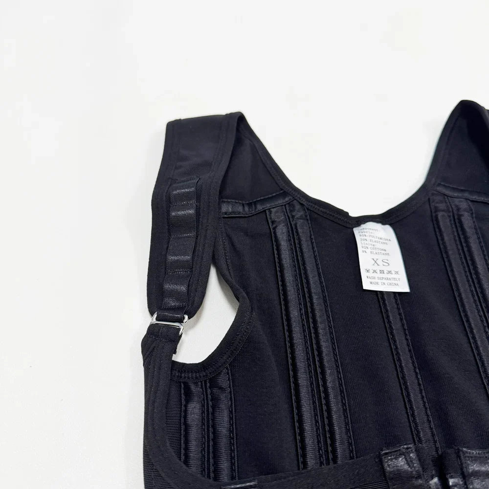 Fajas Body Shaper Shapewear Women Vest Tops Double Compression Waist Trainer Corset Adjustable Zipper and Hook-eyes