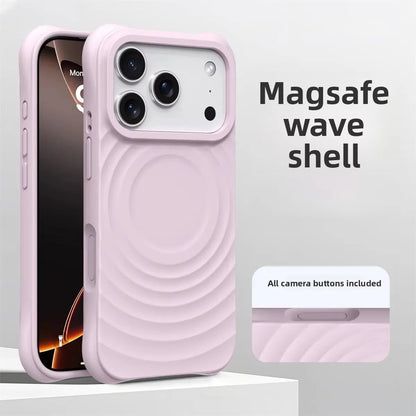 Water Ripple Silicone For Magsafe Wireless Charge Magnetic Phone Case For iPhone 17 16 15 14 Pro Max Air Soft Shockproof Cover