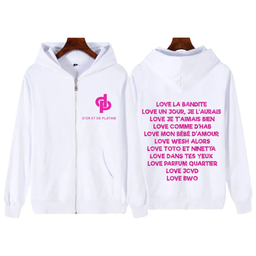 2025 Hot Sale Love Jul Graphic Vintage Zipper Hoodie Man Woman Hip-hop Tracksuit Long-sleeved Loose Casual Aesthetic Sweatshirts