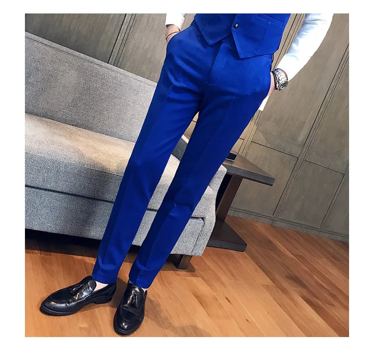 2022 Spring Summer New Men Suit Pants Solid Color Casual Business Dress Pants Slim Fit Trousers Formal Men Social Casual Pants