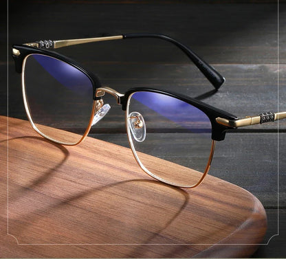 Classic Men's Square Frames Personalized Business Blue Light Blocking Can Be Customized Reading Glasses Myopic K002