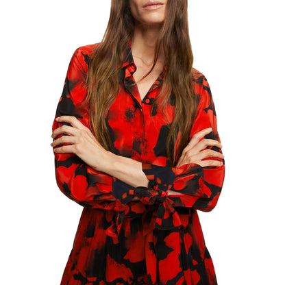 Elegant Women Blouse Tops Fashion Long Sleeve Shirts Blusas Vintage Stylish OL Work Shirt Female Red Blouses