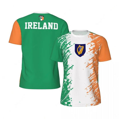 Fashion Ireland Flag Football T Shirt Casual Summer Short Sleeve Mens 3D Printed Sports T-shirt Loose Street Quick Dry Tees Tops