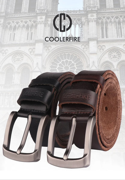 Genuine Leather Belt For Man 100% Real Genuine Cowskin Top Layer Leather Men Belts Designer Fashion High Quality Waistband TM053