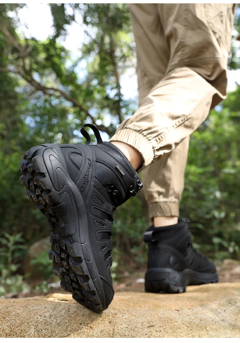New Men Tactical Boot Breathable Safety Anti-Slip Hunting Boot Motorcycle Male Army Boots Desert Climbing Hiking Shoes Size Plus