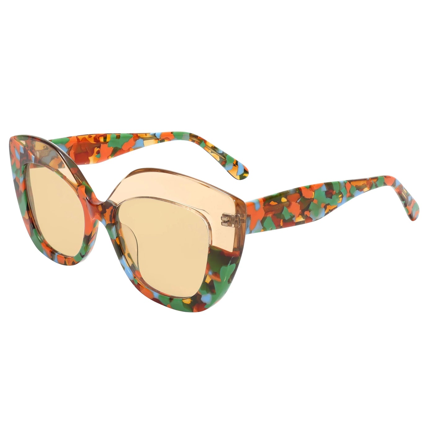 Young Fashion Sunglasses Retro Asymmetric Frame UV400 Square for Women Polarized Trendy Lightweight Street