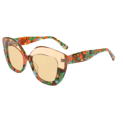 Young Fashion Sunglasses Retro Asymmetric Frame UV400 Square for Women Polarized Trendy Lightweight Street